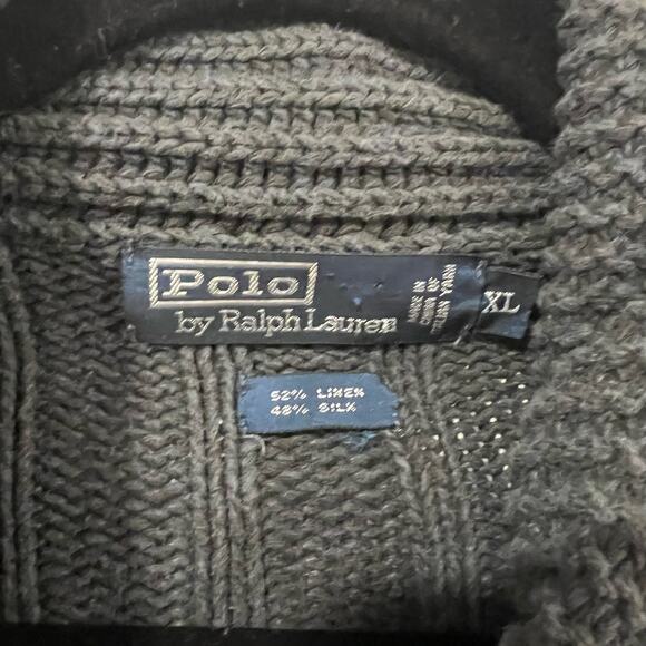 VTG Polo by Ralph Lauren Men's Sweater Linen Silk‎ Blue Grey Size XL - Picture 3 of 8